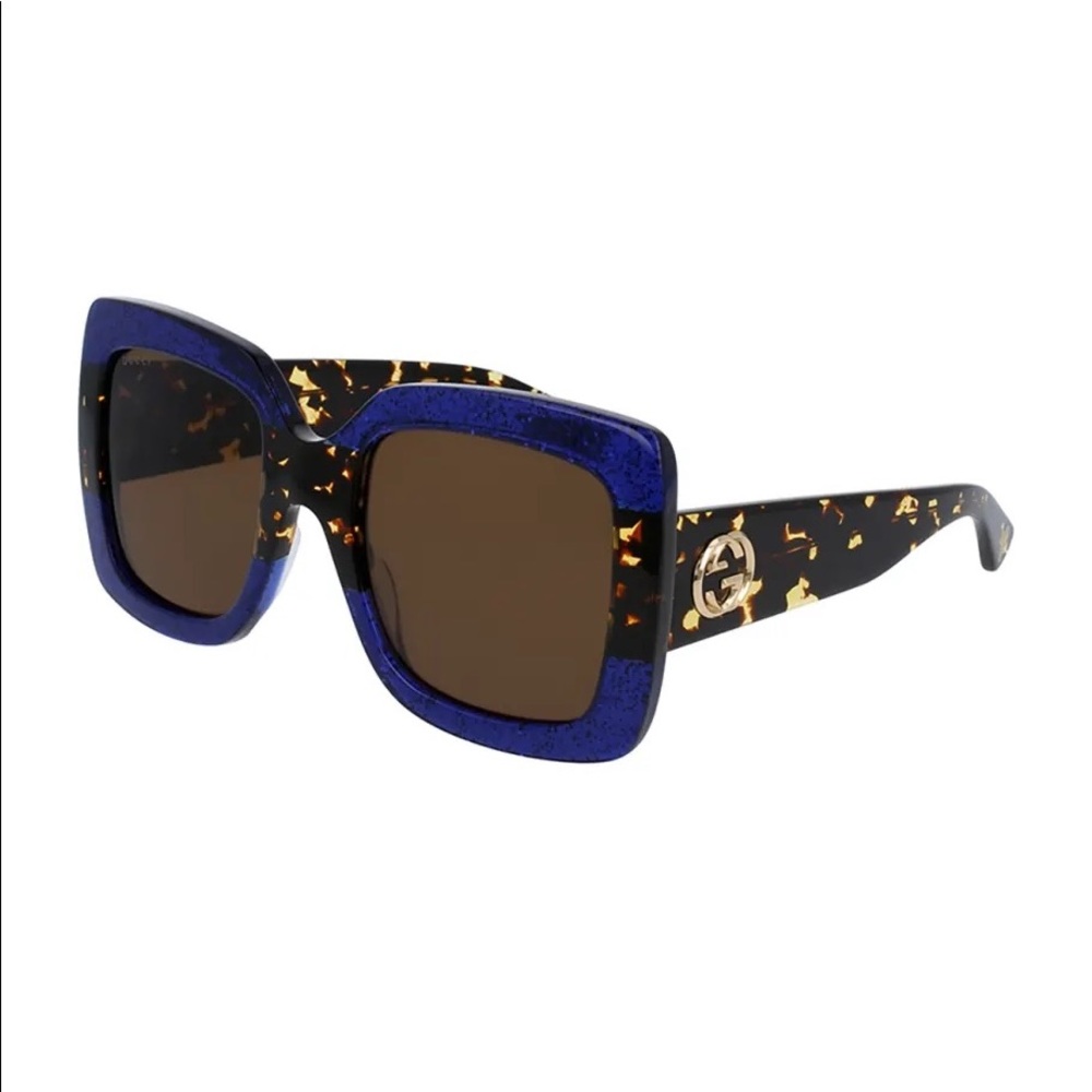 Gucci Glittered Gradient Oversized Square Sunglasses